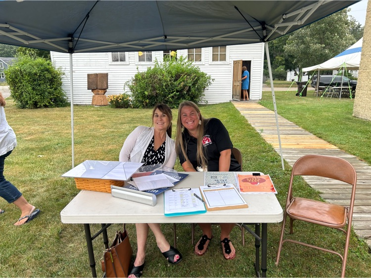 Ms Wright and Mrs Gilbertson helping to keep it all organized
